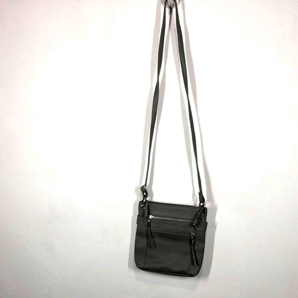 Gray crossbody handbag
